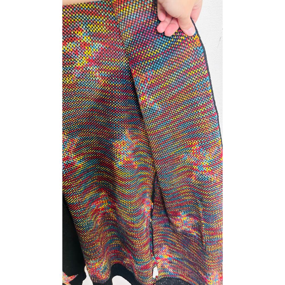 Unbranded Black Multicolor Five Point Star Oversized Sweater Cardigan sz XL - Picture 9 of 10